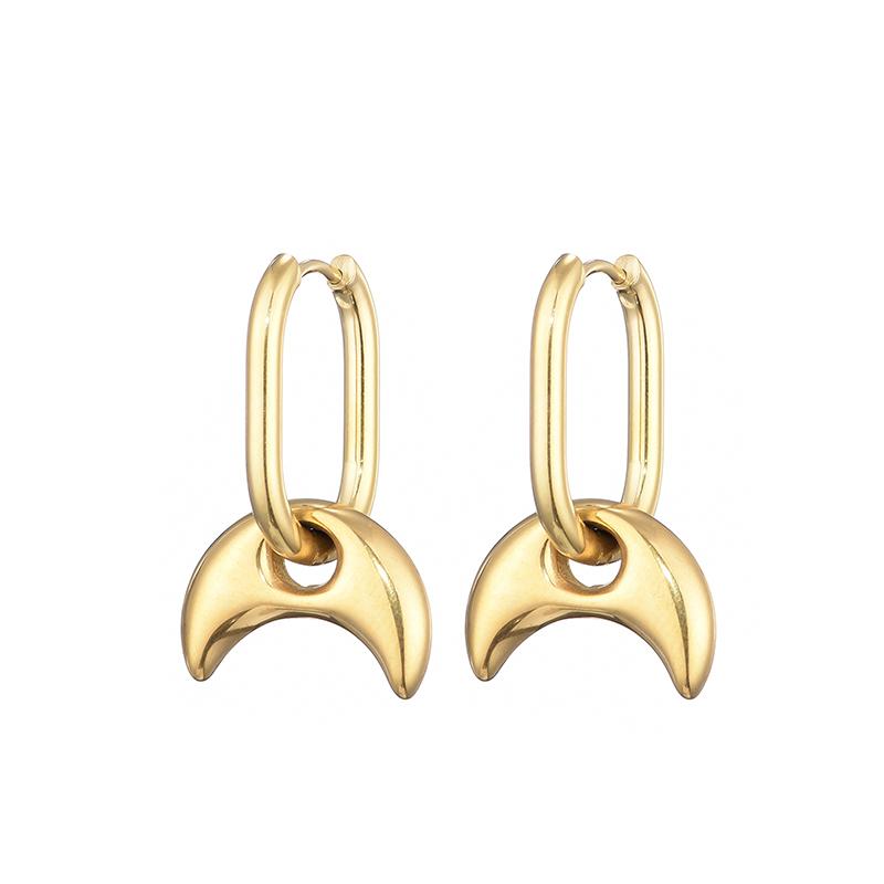 Classic Stainless Steel Heart Star Hoop Earrings For Women Punk Hip Hop Gold Silver Color Y2K Jewelry Female Earrings Oorbellen