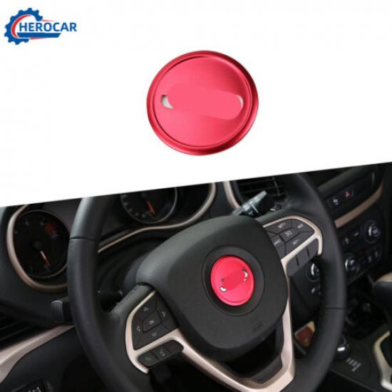 

Red Steering Wheel Center Cover Decor Trim For Jeep Wrangler/ Compass/Renegade