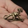 Vintage Brass Spitfire Dragon Statue Small Desktop Ornament Chinese Mythical Beast Figurines Retro Home Feng Shui Decoration