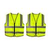 2pcs Sets Reflective Security Vests Adjustable Reflective Safety Clothing with Multi-Pockets Reflective Vest for Running Cycling