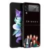Hard PC Phone Case For Samsung Galaxy Z Flip 7 6 5 4 Black Cover For Galaxy Z Flip 3 Foldable Shockproof Friends TV Fundas Bags