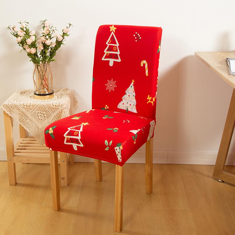 Christmas Decoration Stretch Covers Chair Cover For Dining Room Office Banquet Chair Protector Elastic Material Armchair Cover