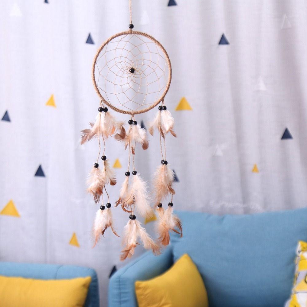 Art Crafts Feather Dream Catcher Romantic Wall Hanging Ornaments Hand-woven Mural Home Decoration