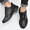 Spring and Summer Genuine Leather Sports Leather Shoes Men's Soft Bottom Breathable Travel Casual Shoes Hollow Outdoor Comfortable Running Men's Shoes