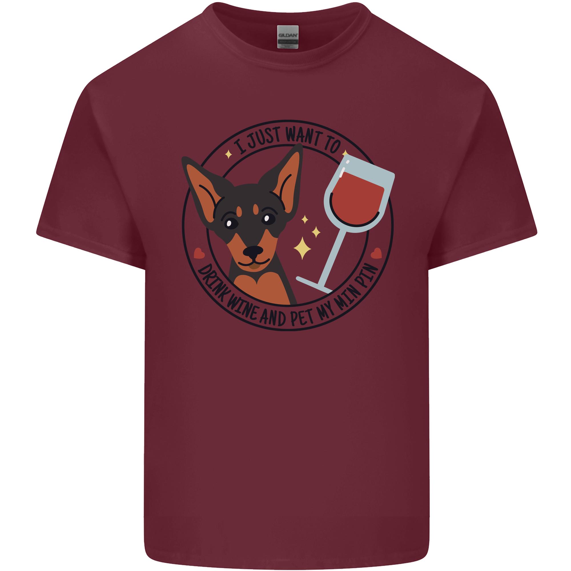 Wine With My Min Pin Miniature Pinscher Dog Unisexs Light Cotton TShirt S