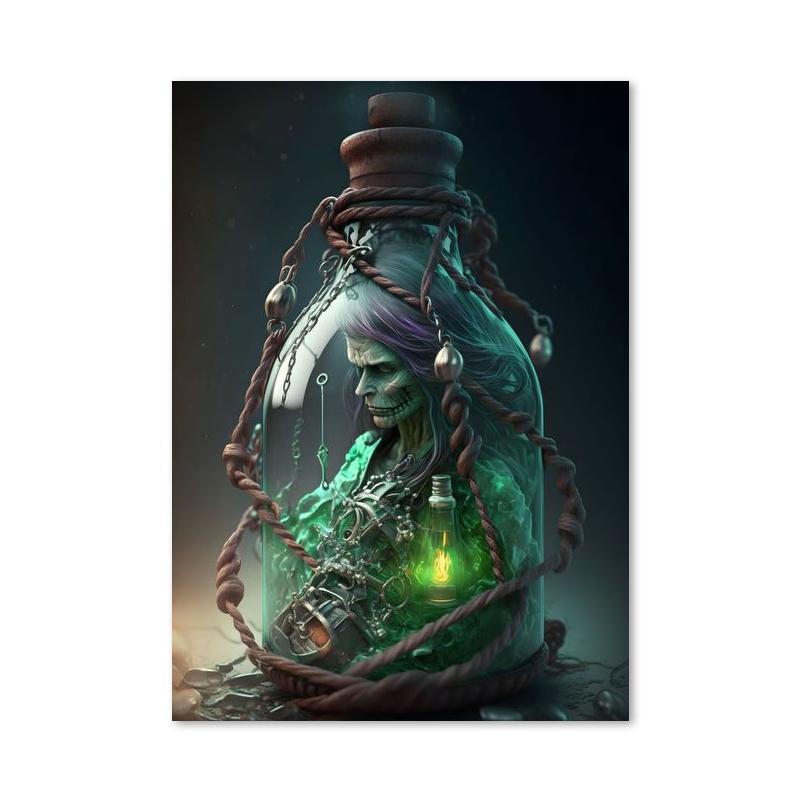 In Bottle Castle Forest Beach Hot Air Balloon Canvas Printings Posters and Prints Wall Art Pictures for Living Room Home Decor