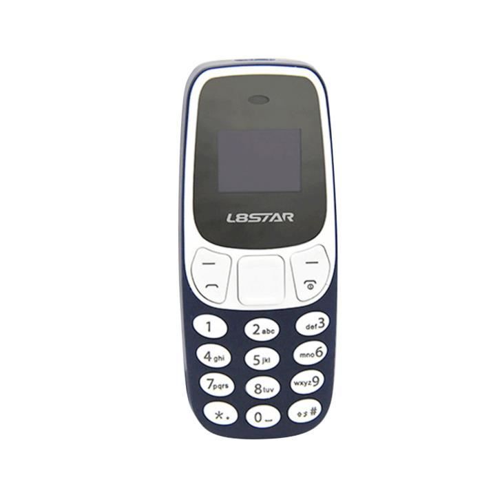 Mini téléphone portable mobile Bluetooth BM10 GSM - Sans Fil - Batterie 300 mAh - Couleur Bleu