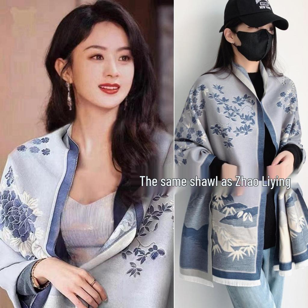 2025 Best-Selling Women's Winter Scarf: High-End Imitation Cashmere Knit Shawl, Warm Stylish Neck Warmer