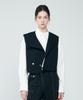 Depasion Crop Round Double Snap Vest (Black)