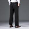 Pantalon Décontracté d'Affaires à Jambe Droite en Soie Glacée pour Homme FXFS5018