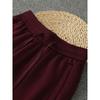 Casual Spring and Autumn Women's Purplish Red Loose Track Pants
