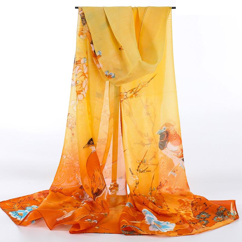 Scarf for Women Versatile and Fashionable Shawl  Spring and Autumn Korean Scarf  Thin Long Chiffon Large Yarn Scarf