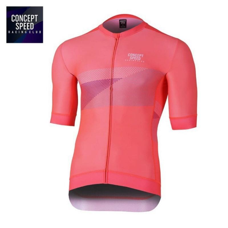 CSPD Competitive Short-sleeved Cycling Clothes Tops Shorts Men Women s Road Equipment Quick-drying Breathable XL красный