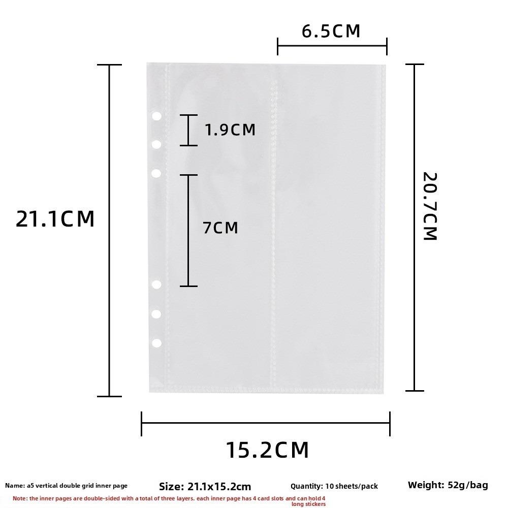 

Папка Тримач для фотокарток А5 Книга для колекціонування фотокарток Новий Шкільний блокнот Канцелярські товари Double grid vertically-10pcs