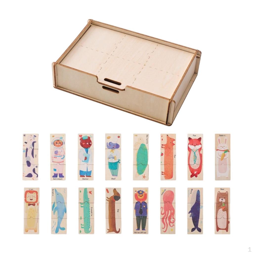 Educational Toy, Wooden Puzzles, Interactive Games for Children, Vocabulary Development Activity