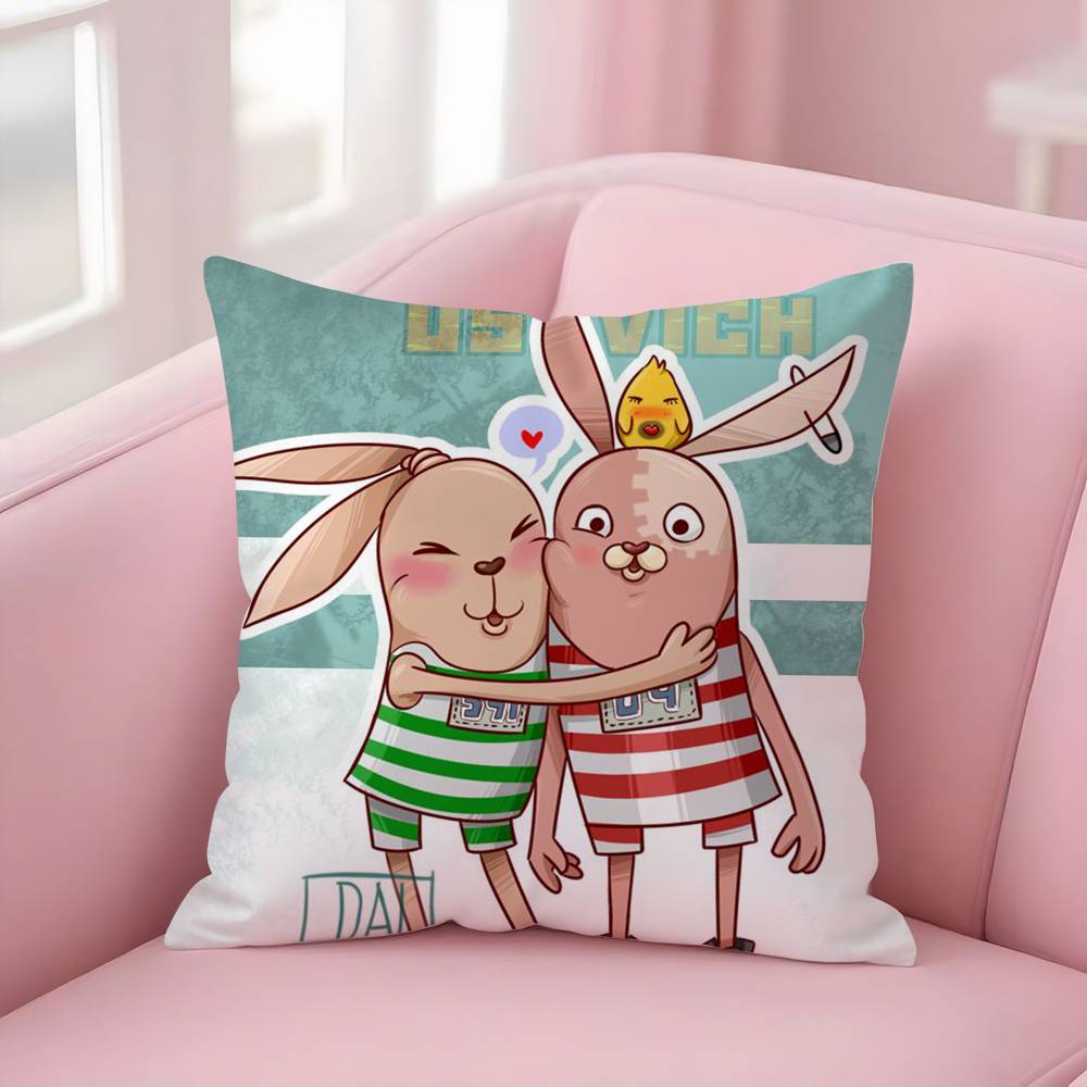 Anime U-Usavich Pillow Case Sofa Short Plush Double-sided HD Printing Room Home Office Gift Cushion Cover