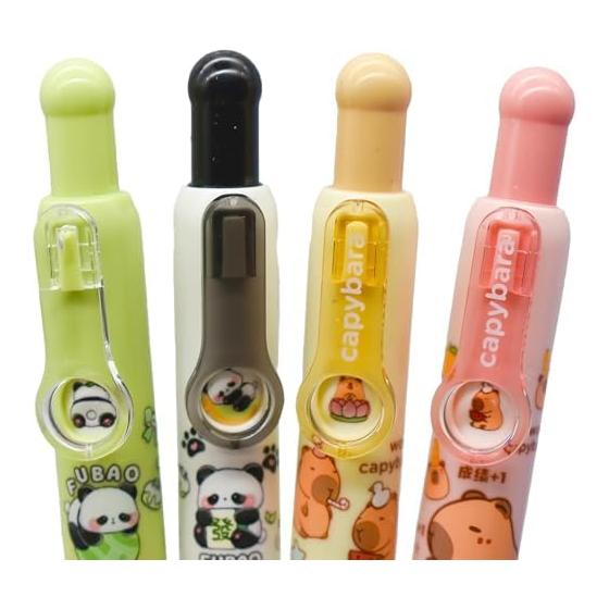 Maydahui 8pcs Cute Panda Capybara Gel Pens, 0.5mm Black Ink, Pocket Pens, Kawaii Stationery for Office, Gifts