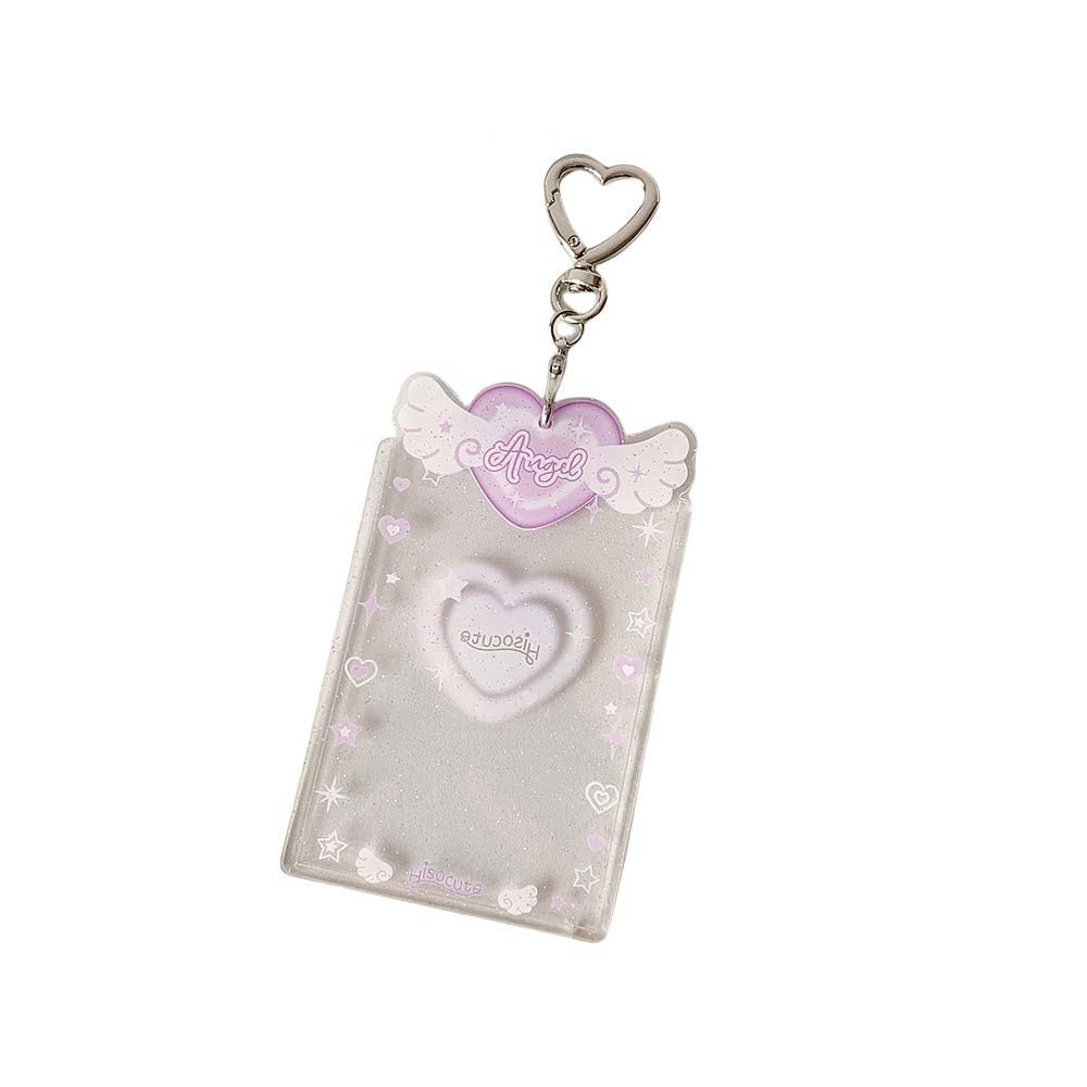 Love Heart Pendant Photo Photocard Frame Acrylic Card Cover Card Protective Case  Girls Gift