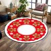 Gingerbread Men with Christmas Snowflakes Print Round Rug, Living Room, Bedroom, Playroom Carpet, Non Slip Floor Mat, Gift