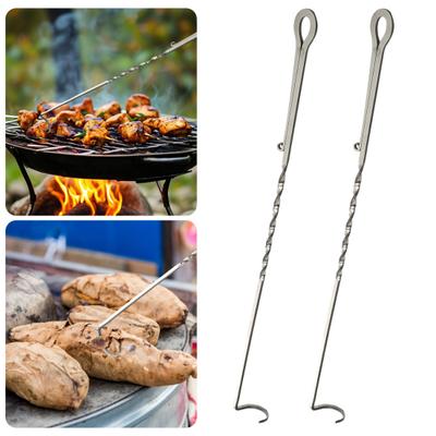 Copánkový obraceč jídla Nerezový obraceč na gril Hák Ergonomický hák na obracení masa pro grilování Steaku Žeber Kuřete Kuchyňské BBQ příslušenství