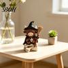 Decorative Cow Collectibles 2Pcs Halloween Highland Witch Ornament, Resin Figurine with Hat Pumpkin Broom Hand Painted Crafts & Skull, Cute Farmhouse