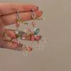 Silver Rhinestone Crystal Flower Asymmetric Earrings - Colorful Retro Court Style Studs for Women