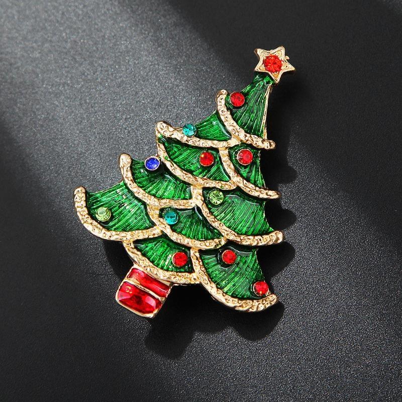 2027 Christmas Tree Brooch Luxury Jewelry Women'S High-End Exquisite Pin Badges Wedding Corsage Pin Badge
