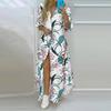 Spring Autumn Women's Shirt Dress Temperament Print Single-breasted Open Shirt Dress Casual Long Dress