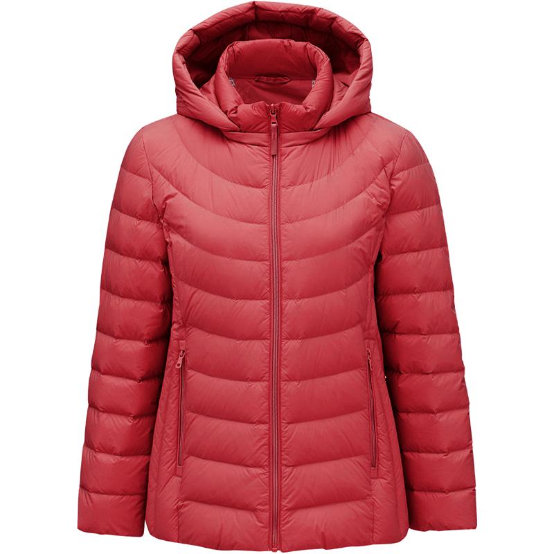 Tanboer Women's Lightweight Short Down Jacket with Detachable Hood TD236256