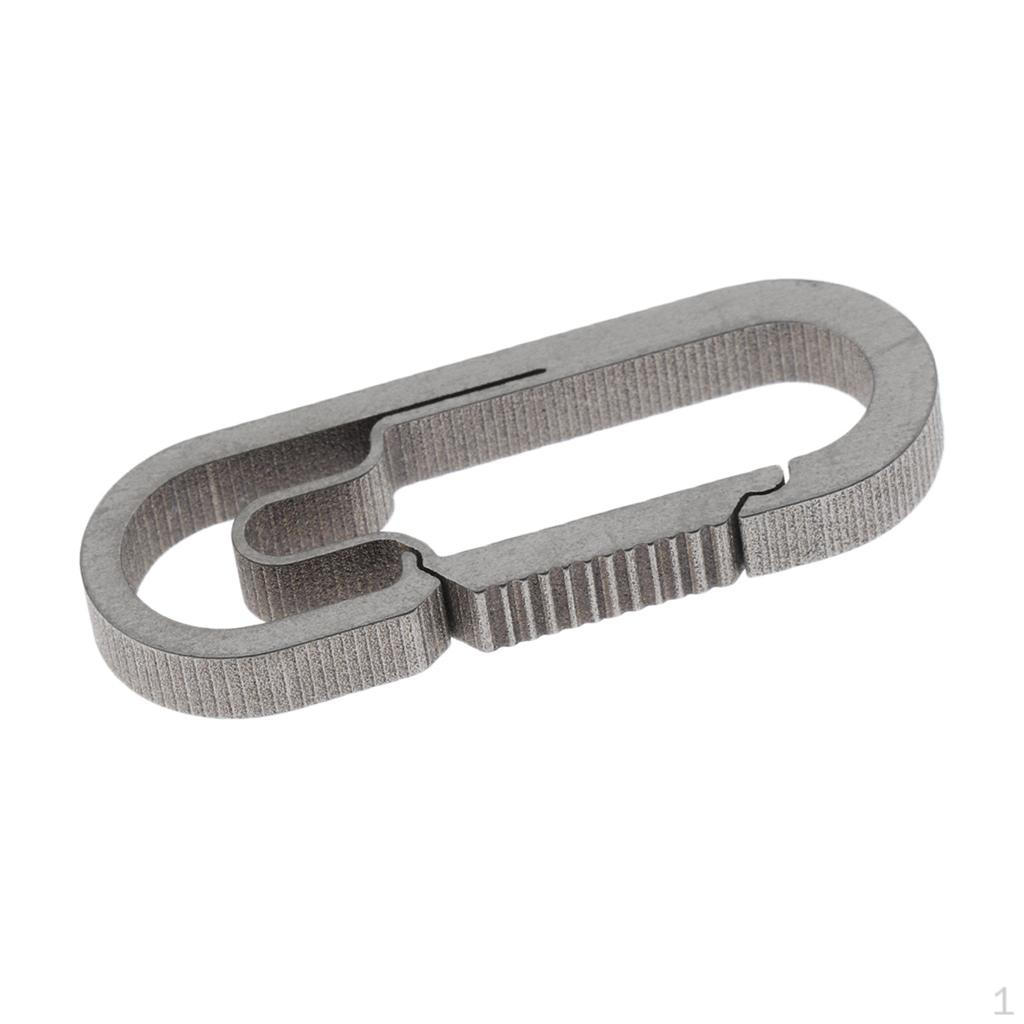 Outdoor Titanium Alloy Buckle Carabiner Keychain Key Ring Hook 4cm_Gray