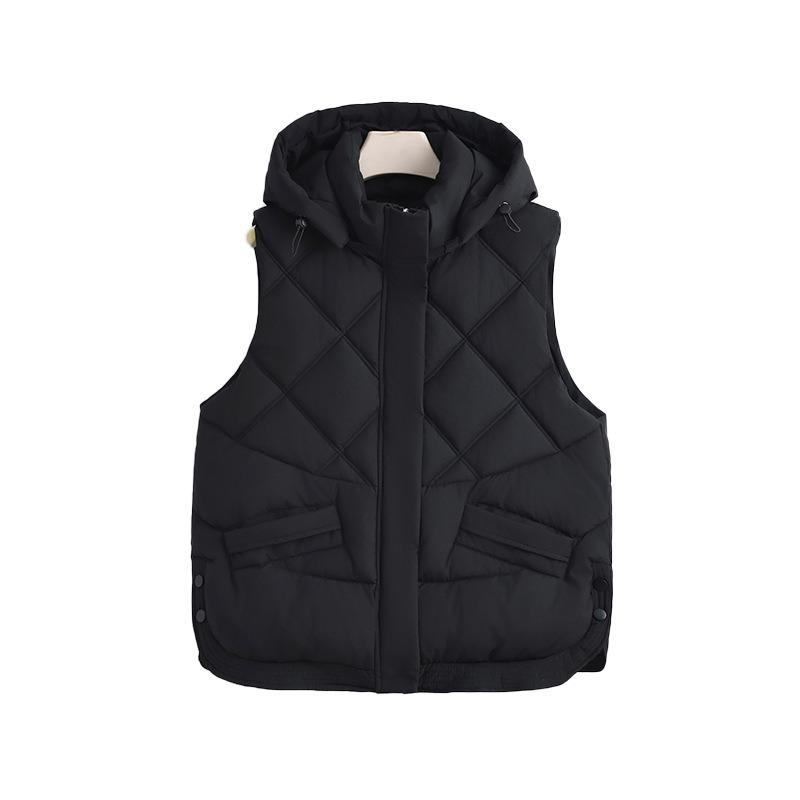 Winter new hooded with thickened loose coat women's short cotton vest jacket