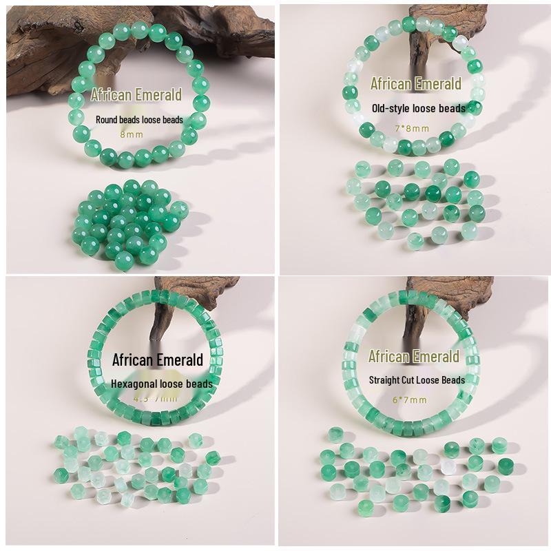 Natural African Green Gemstone Round Beads for Bracelets and DIY Jewelry Accessories