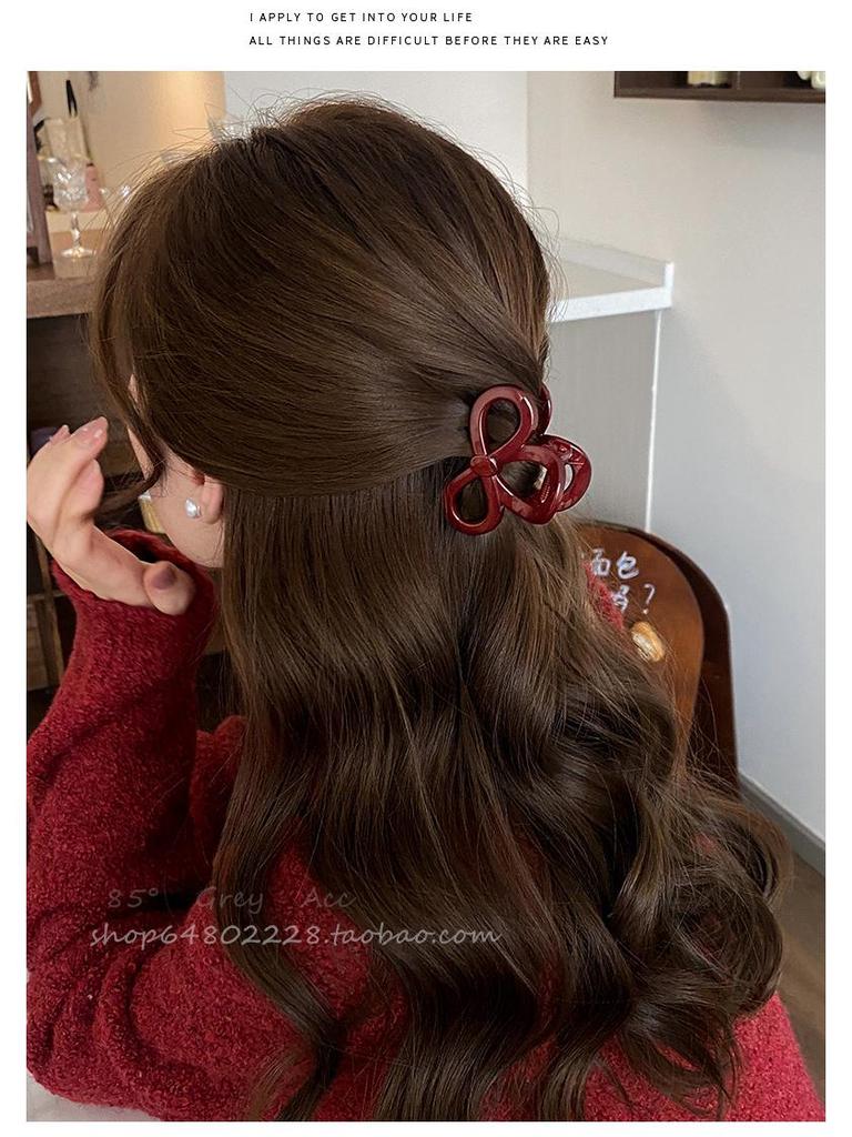 Retro vínová polodlouhá spona do vlasů pro ženy - 2025 Vysoce kvalitní vlasový doplněk