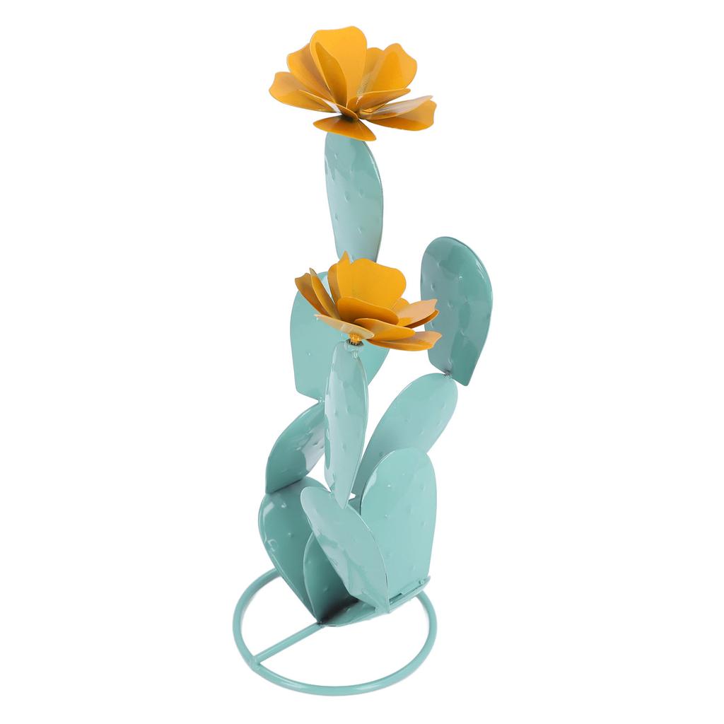 Cactus Statue Decor Iron Art Easy Installation Prickly Pear Cactus Yard Art for Garden Courtyard
