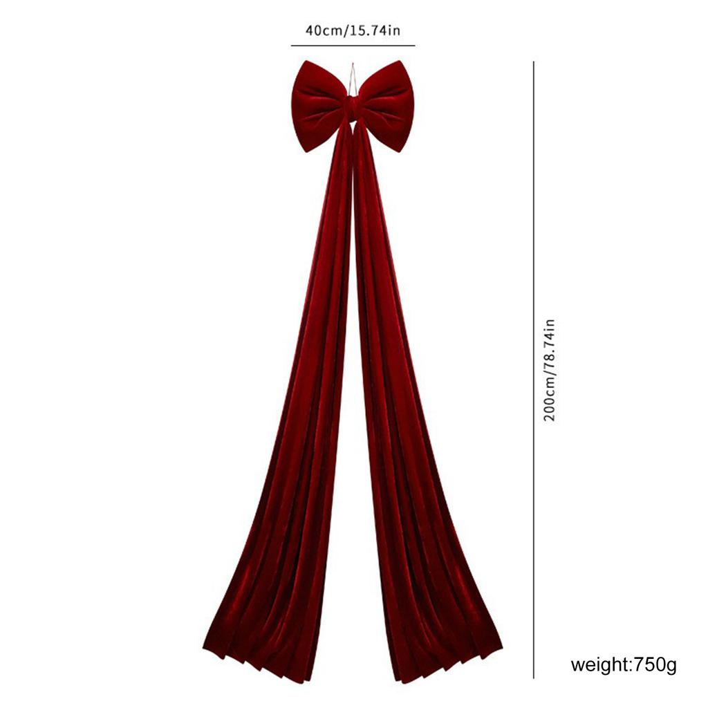 Super Large Christmas Bow Pendant Red Velvet Xmas Tree Bowknot Pendant Ornaments For Home Decor New Year Party Gifts Decoration