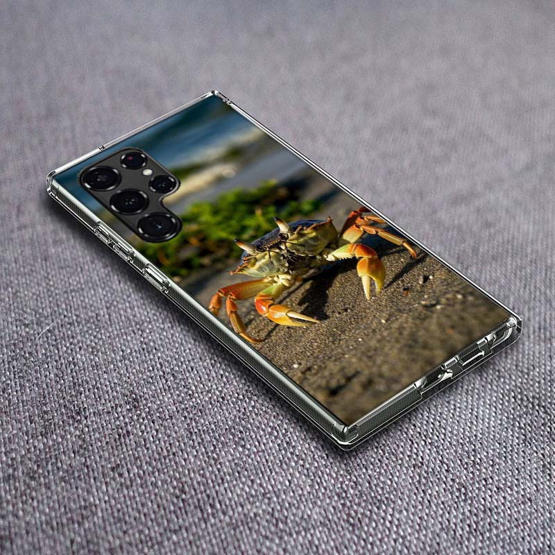 

Unique Animal Crab Phone Case For Samsung Galaxy S24 S23 S21 S20 FE S22 S26 Ultra S25 Edge S10 Plus Cover Clear TPU Capa Shell C Samsung S24