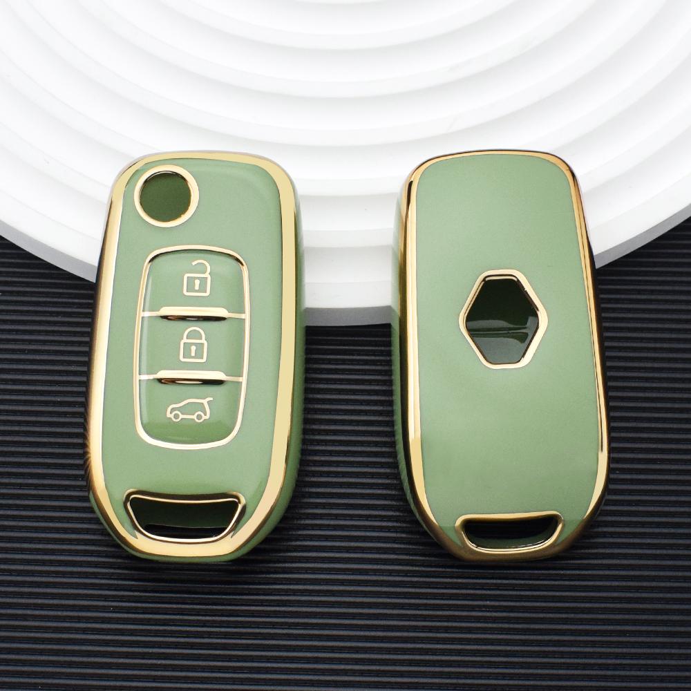 Auto Skall Fob For Renault Kadjar Captur Megane Sandero Stepway Logan Clio 5 Arkana Myk TPU Bil Flip Nøkkelkasse Deksel