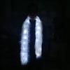 White Plush LED Flash Scarf Light Up Christmas Decoration Shining Luminous Glowing Scarf  Rave