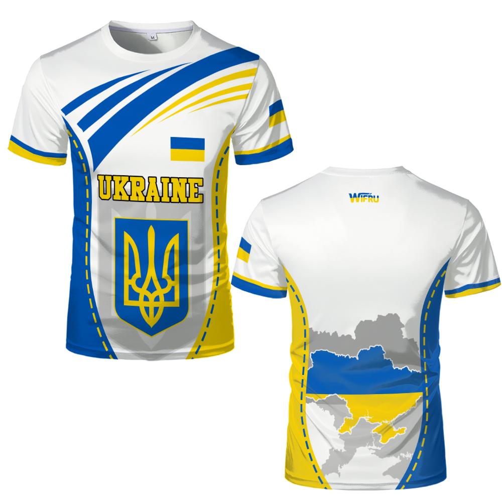 New Ukraine National Flag Graphic Jersey Summer Outdoor Sports Breathable T-shirts Men's and Women's Casual Streetwear
