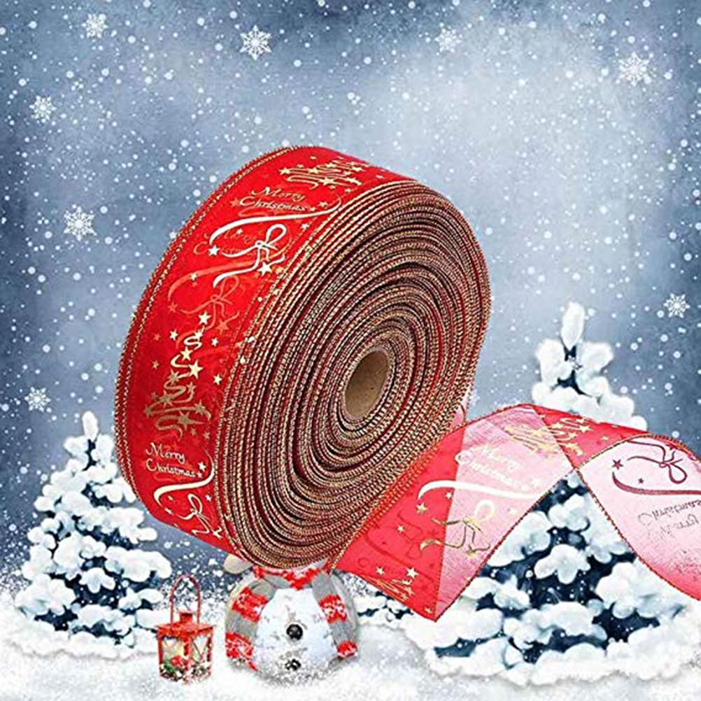 6.3*200cm Christmas Gauze Decorative Ribbon Transparent Printed Ribbon