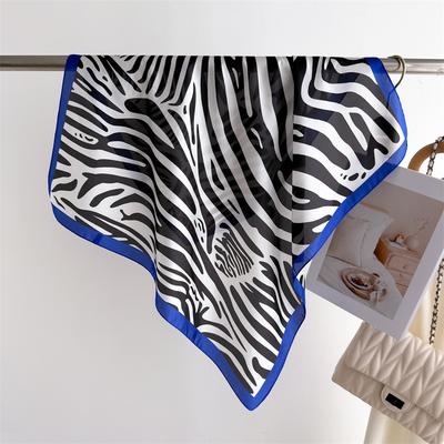 Wild Zebra Fashion Printed Silk Scarf Square Scarf Premium Shawl Versatile Neck Small Square Scarf Headscarf Ladies Scarf