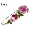 Cardigan Brooch Pin 3D Flower Decor Scarf with Rhinestone Stable Lock Inlay Thick Anti-exposure Suits Coats Sweaters Shawl Buckle