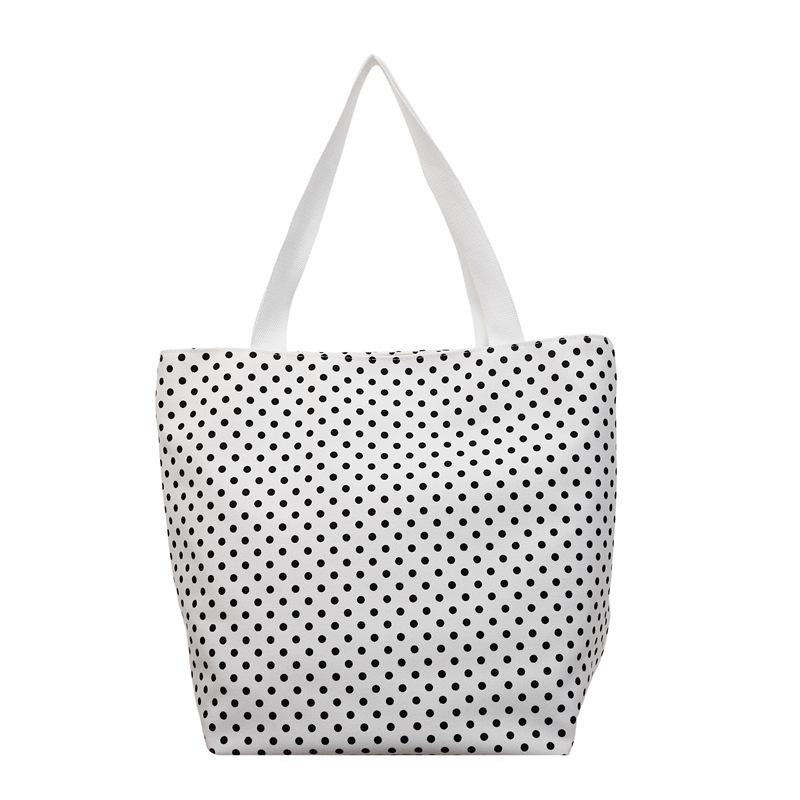 

Large Capacity Polka Dot Shoulder Bag Student Commuter Tote Bag