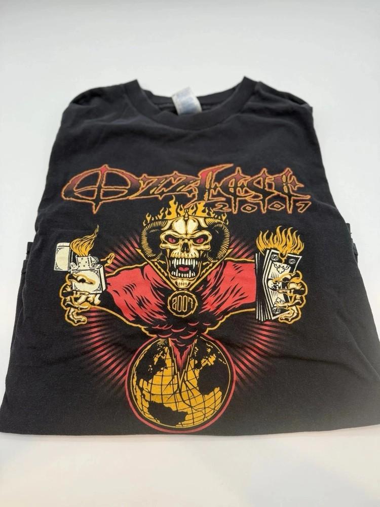 Reprint OzzFest 2007 Concert Tee Double Sided Heavy Metal . Unisex T-Shirt XXXL
