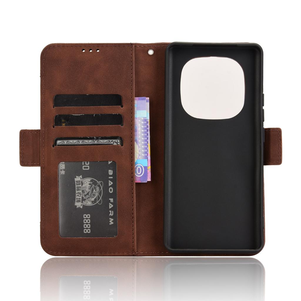 Für Xiaomi Redmi Note 14 Pro+ 5G/Note 14 Pro 5G/Poco X7 5G Lederhülle Handy-Brieftaschen-Cover mit mehreren Kartenfächern