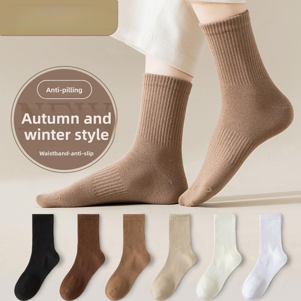 Female Spring and Autumn Fashion New Deodorizing Boneless Sports Tube Cotton Socks