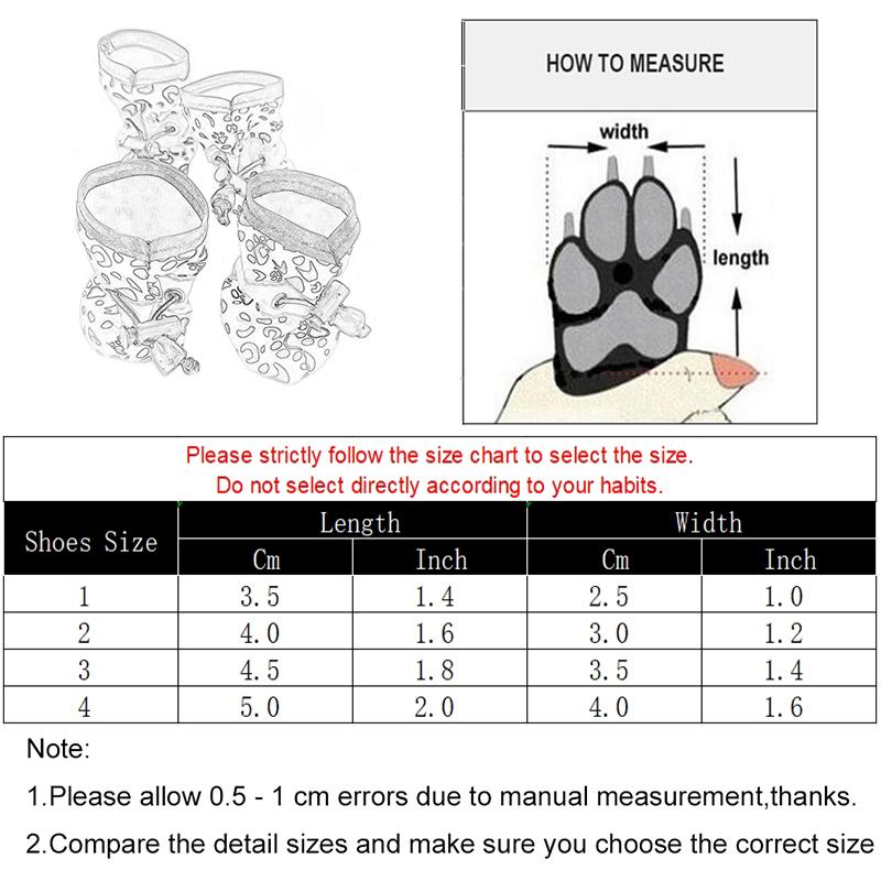 Wasserdichte Hundeschuhe für kleine Hunde Katze Rutschfest Reflektierend Welpenstiefel Leopardenmuster Verstellbar Französische Bulldogge Mops Haustier Schuhwerk
