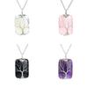 Artificial Water Crystal Pendant Necklace With Handwoven Craft Natural Waterite For Women
