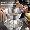 Ultra-Thick Stainless Steel Kitchen Trio-Multi-Functional Set with Draining Basket Vegetable Cleaner and Rice Strainer Bowl