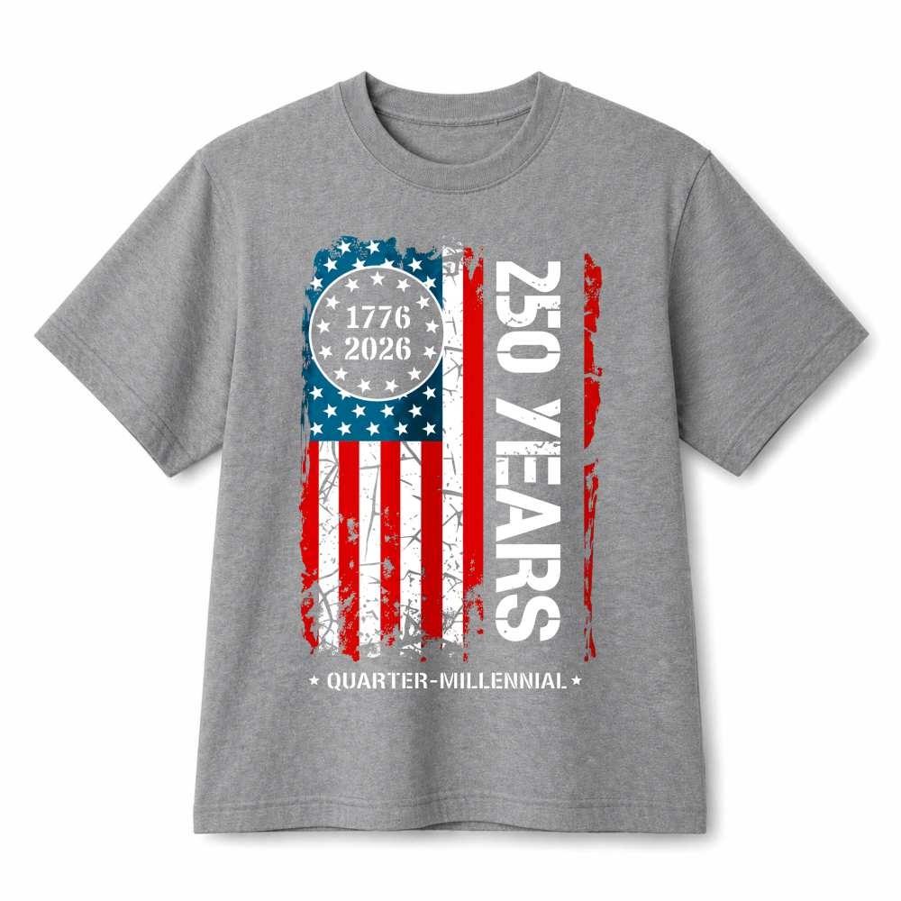 250 Years 1776-2026 America 250th Anniversary Patriotic Cotton T-Shirt Unisex M